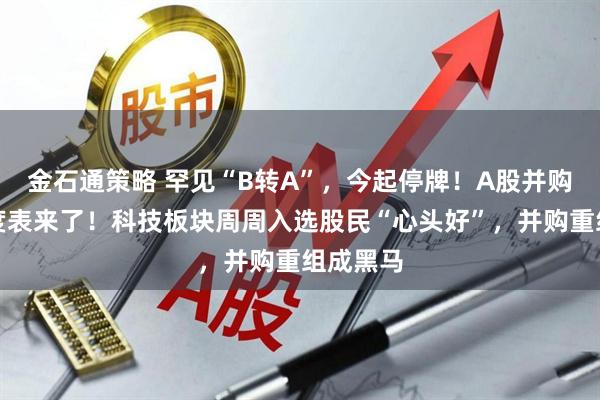 金石通策略 罕见“B转A”，今起停牌！A股并购重组进度表来了！科技板块周周入选股民“心头好”，并购重组成黑马