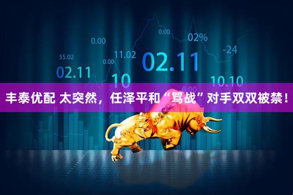 丰泰优配 太突然，任泽平和“骂战”对手双双被禁！