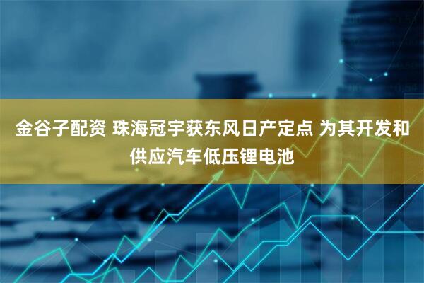 金谷子配资 珠海冠宇获东风日产定点 为其开发和供应汽车低压锂电池